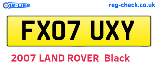 FX07UXY are the vehicle registration plates.