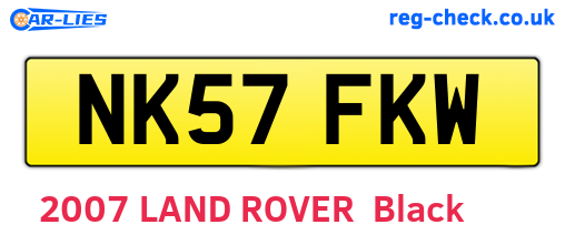 NK57FKW are the vehicle registration plates.