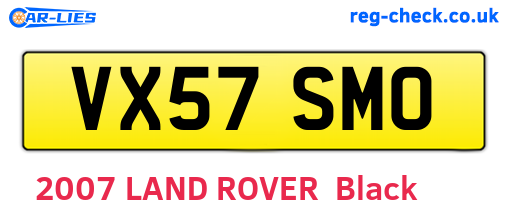 VX57SMO are the vehicle registration plates.