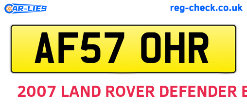AF57OHR are the vehicle registration plates.