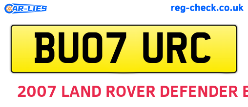 BU07URC are the vehicle registration plates.