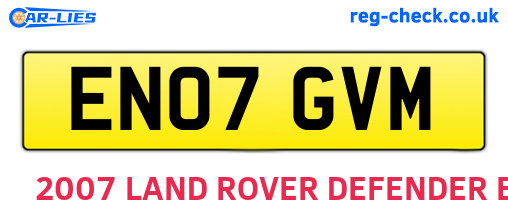 EN07GVM are the vehicle registration plates.
