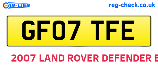 GF07TFE are the vehicle registration plates.