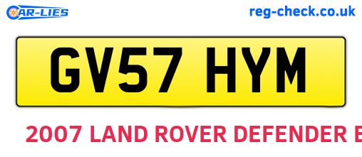 GV57HYM are the vehicle registration plates.