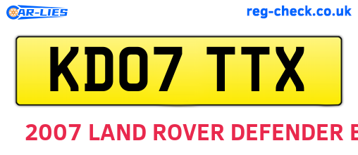 KD07TTX are the vehicle registration plates.