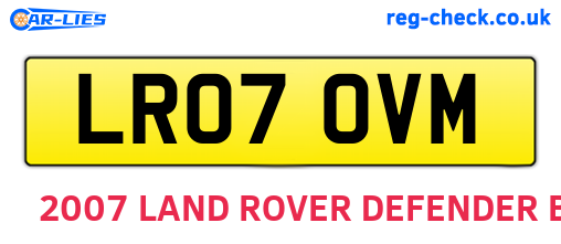 LR07OVM are the vehicle registration plates.