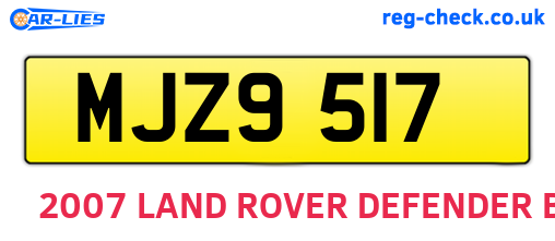 MJZ9517 are the vehicle registration plates.