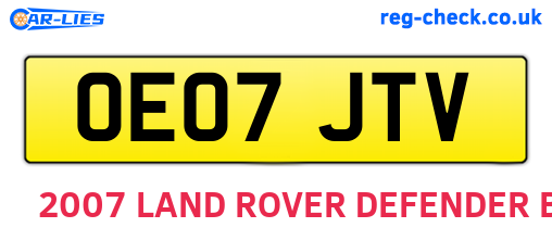OE07JTV are the vehicle registration plates.