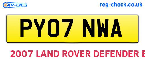 PY07NWA are the vehicle registration plates.