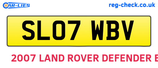 SL07WBV are the vehicle registration plates.