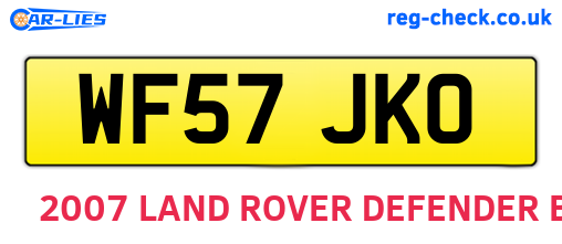 WF57JKO are the vehicle registration plates.