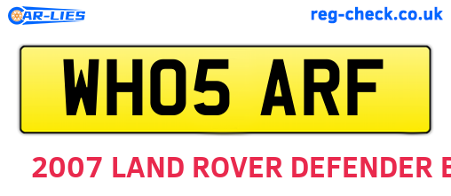 WH05ARF are the vehicle registration plates.