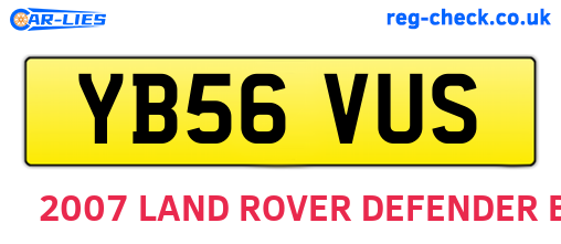 YB56VUS are the vehicle registration plates.