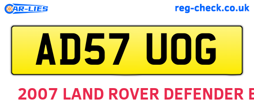 AD57UOG are the vehicle registration plates.