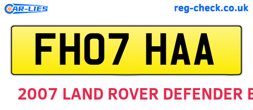 FH07HAA are the vehicle registration plates.