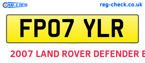 FP07YLR are the vehicle registration plates.
