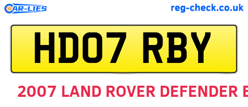 HD07RBY are the vehicle registration plates.