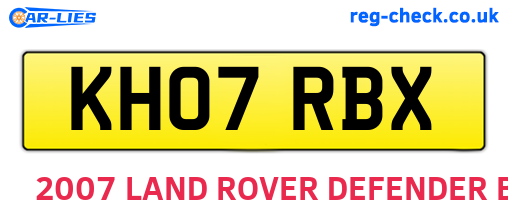 KH07RBX are the vehicle registration plates.