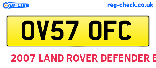 OV57OFC are the vehicle registration plates.