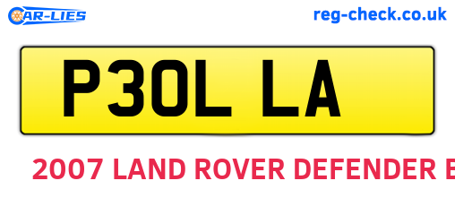 P30LLA are the vehicle registration plates.