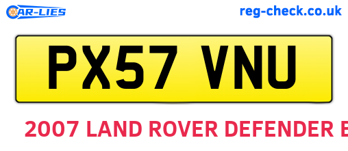 PX57VNU are the vehicle registration plates.