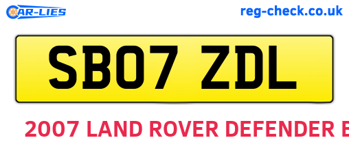 SB07ZDL are the vehicle registration plates.