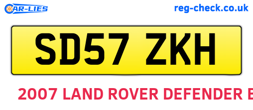 SD57ZKH are the vehicle registration plates.