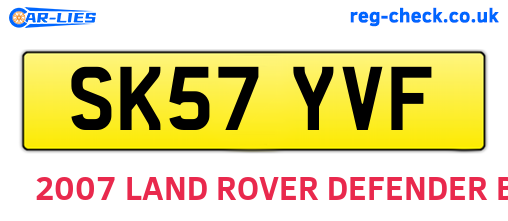 SK57YVF are the vehicle registration plates.