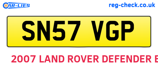 SN57VGP are the vehicle registration plates.