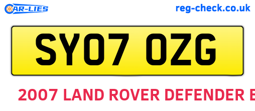 SY07OZG are the vehicle registration plates.