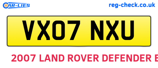 VX07NXU are the vehicle registration plates.