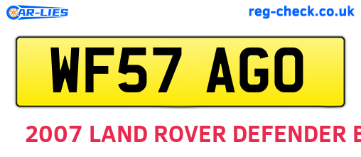 WF57AGO are the vehicle registration plates.
