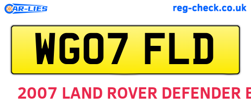 WG07FLD are the vehicle registration plates.