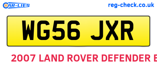 WG56JXR are the vehicle registration plates.