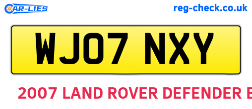 WJ07NXY are the vehicle registration plates.
