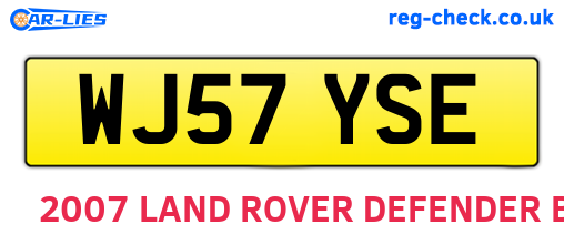 WJ57YSE are the vehicle registration plates.