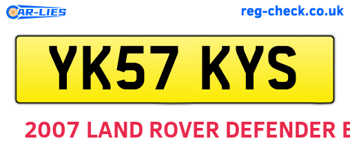 YK57KYS are the vehicle registration plates.