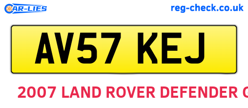AV57KEJ are the vehicle registration plates.