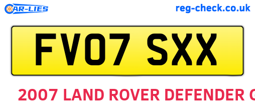 FV07SXX are the vehicle registration plates.