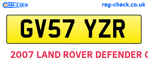 GV57YZR are the vehicle registration plates.