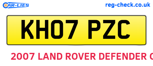 KH07PZC are the vehicle registration plates.