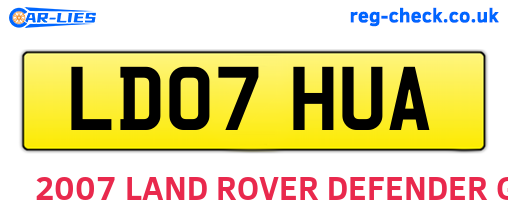 LD07HUA are the vehicle registration plates.