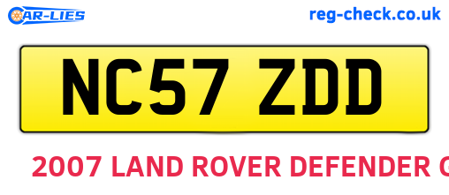 NC57ZDD are the vehicle registration plates.