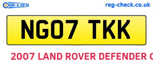 NG07TKK are the vehicle registration plates.