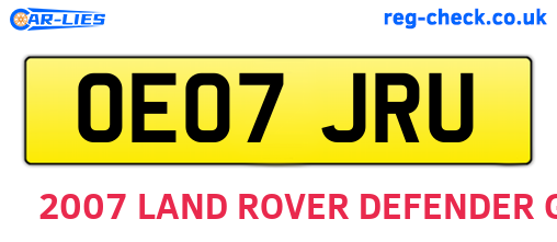 OE07JRU are the vehicle registration plates.