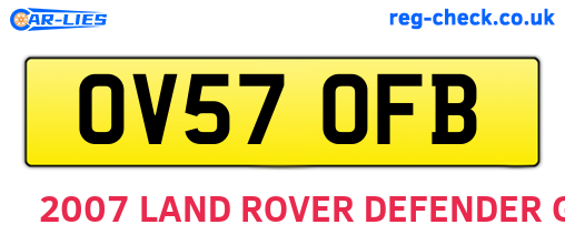 OV57OFB are the vehicle registration plates.
