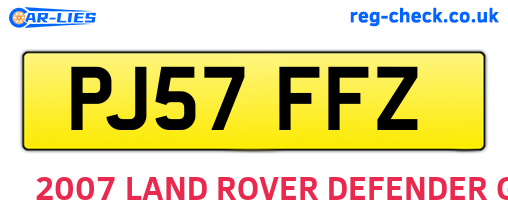 PJ57FFZ are the vehicle registration plates.