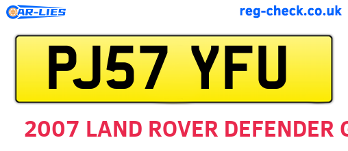 PJ57YFU are the vehicle registration plates.
