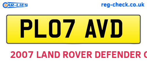 PL07AVD are the vehicle registration plates.