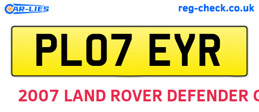 PL07EYR are the vehicle registration plates.